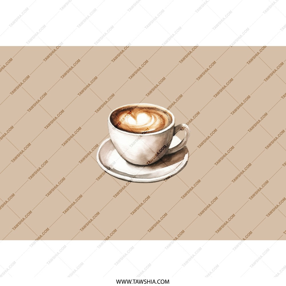 Latte Art Tumbler, Coffee Lover Gift, Watercolor Coffee Cup Tumbler, Heart Latte Tumbler, Coffee Design Travel Tumbler, Drinkware Tumbler - Tawshia
