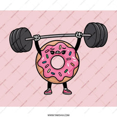 Funny Donut Lifting Weights Mouse Pad, Cute Foodie Gift, Workout Lover Desk Decor, Gym Motivation, Unique Office Accessory, Doughnut Art - Tawshia