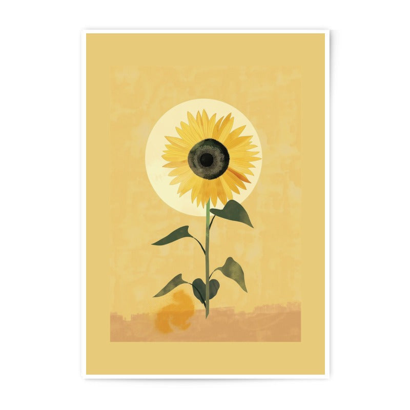 Sunflower Photographic Print, Floral Wall Art, Sunflower Illustration, Botanical Print, Yellow Decor, Nature Inspired Art, Flower - Tawshia