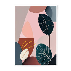 Abstract Leaf Photographic Print, Botanical Wall Art, Modern Art Print, Geometric Leaves, Pastel Colors Print, Home Decor - Tawshia