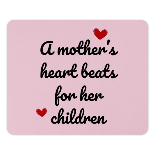 Mothers Heart Mouse Pad, Mothers Day Gift, Heart Beats For Children Mousepad, Mom Love, Office Decor, Gift For Her, Pink Mousepad - Tawshia
