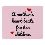 Mothers Heart Mouse Pad, Mothers Day Gift, Heart Beats For Children Mousepad, Mom Love, Office Decor, Gift For Her, Pink Mousepad - Tawshia