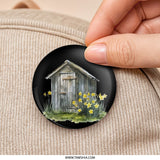 Daffodil Shed Pinback Button, Floral Button, Garden Shed Badge, Spring Flowers Button, Countryside Chic, Botanical Decor, Gift Idea - Tawshia