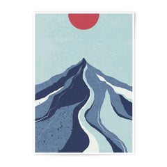 Mountain Photographic Print, Abstract Landscape, Red Sun Art, Modern Wall Decor, Nature Print, Unique Home Art, Stylish Photo Print - Tawshia