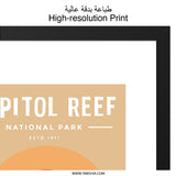 Capitol Reef Wall Art, National Park Poster, Utah Travel Print, Sunset Landscape Art, Southwestern Home Decor, Modern Minimalist Art - Tawshia