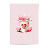 Valentines Day Art Photographic Prints, Heart Cup Painting, Love Watercolor Print, Valentine's Gift Idea, Romantic Home Decor - Tawshia