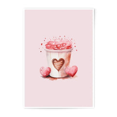 Valentines Day Art Photographic Prints, Heart Cup Painting, Love Watercolor Print, Valentine's Gift Idea, Romantic Home Decor - Tawshia