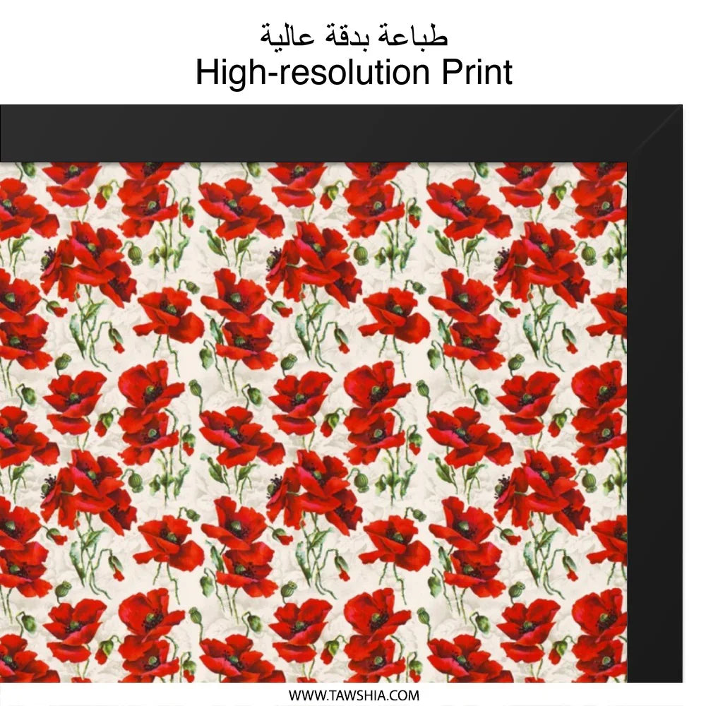 Red Poppies Wall Art, Floral Print, Botanical Decor, Flower Wall Decor, Modern Home Decor, Nature Inspired Art, Red Flower Art - Tawshia