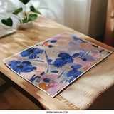 Abstract Floral Photographic Print, Modern Art Print, Blue and Pink Flower Painting, Home Decor, Wall Art, Floral Home Decor - Tawshia