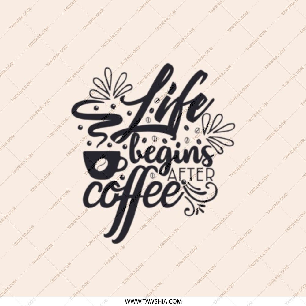 Coffee Lover Pocket Mirror, Life Begins After Coffee Design, Travel Mirror, Compact Mirror, Gift for Her, Pocket Makeup Mirror - Tawshia
