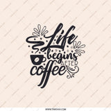 Coffee Lover Pocket Mirror, Life Begins After Coffee Design, Travel Mirror, Compact Mirror, Gift for Her, Pocket Makeup Mirror - Tawshia