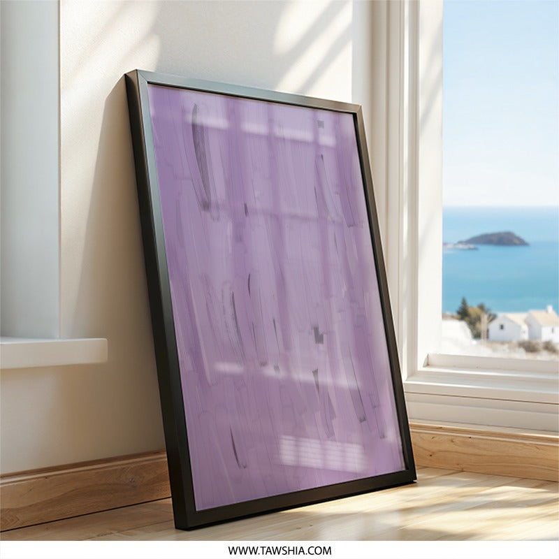 Lavender Abstract Wall Art, Minimalist Brushstrokes Painting, Modern Art Print, Subtle Purple Home Decor, Fine Art Wall Decor - Tawshia