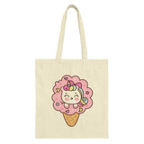 Kawaii Unicorn Ice Cream Tote Bag, Cute Pastel Unicorn Design, Unique Gift for Unicorn Lovers, Everyday Tote - Tawshia