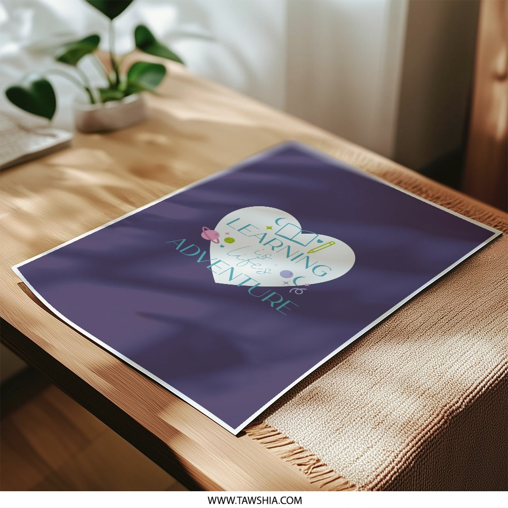 Learning is Life's Adventure Photographic Prints, Inspirational Art, Kids Room Decor, Education Prints, Positive Prints, Classroom Art - Tawshia