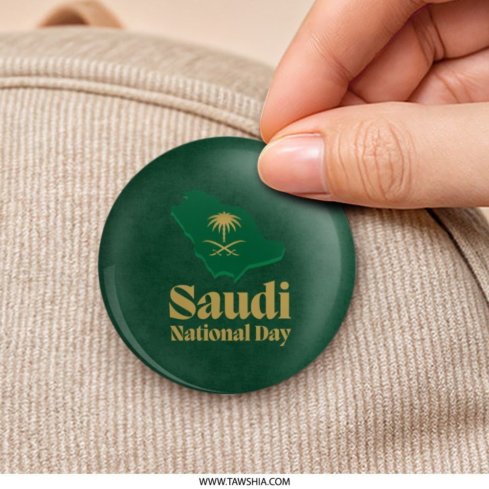 Saudi National Day Pinback Button, KSA Map Badge, Kingdom of Saudi Arabia, Saudi Arabia Gift, Saudi Arabia Pin, Saudi Pride - Tawshia