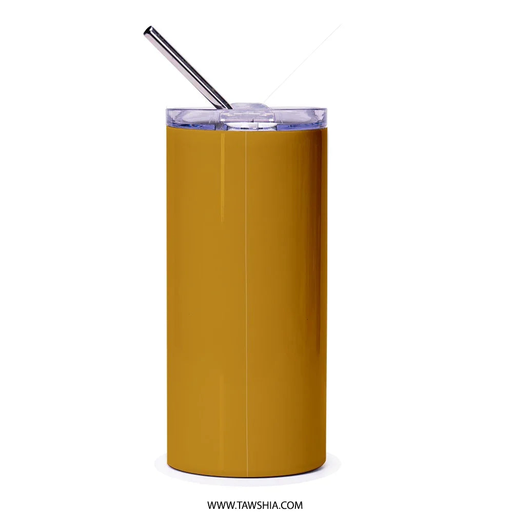 Insulated Yellow Tumbler with Stainless Steel Straw product