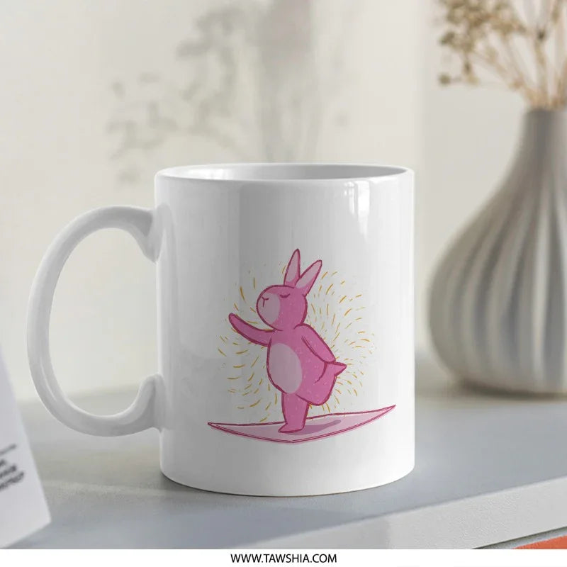 Playful Pink Bunny Now Moments Design Mug product