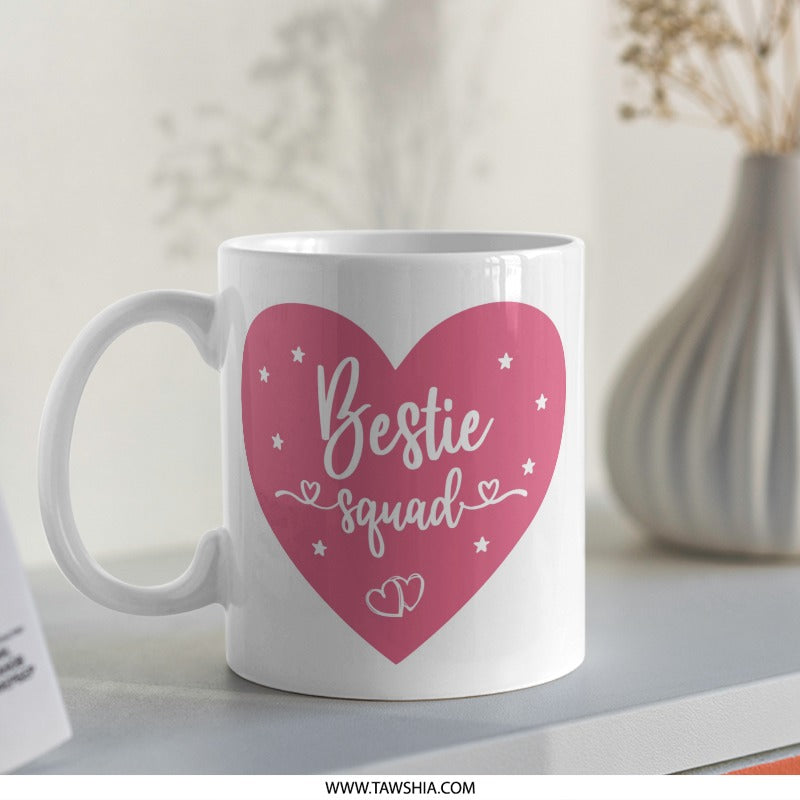 Bestie Squad Mug, Friendship Gift, Best Friends, Cute Mug, Gift For Her, Birthday Gift, Coffee Mug, Tea Mug, Novelty Mug, Galentine's Day - Tawshia