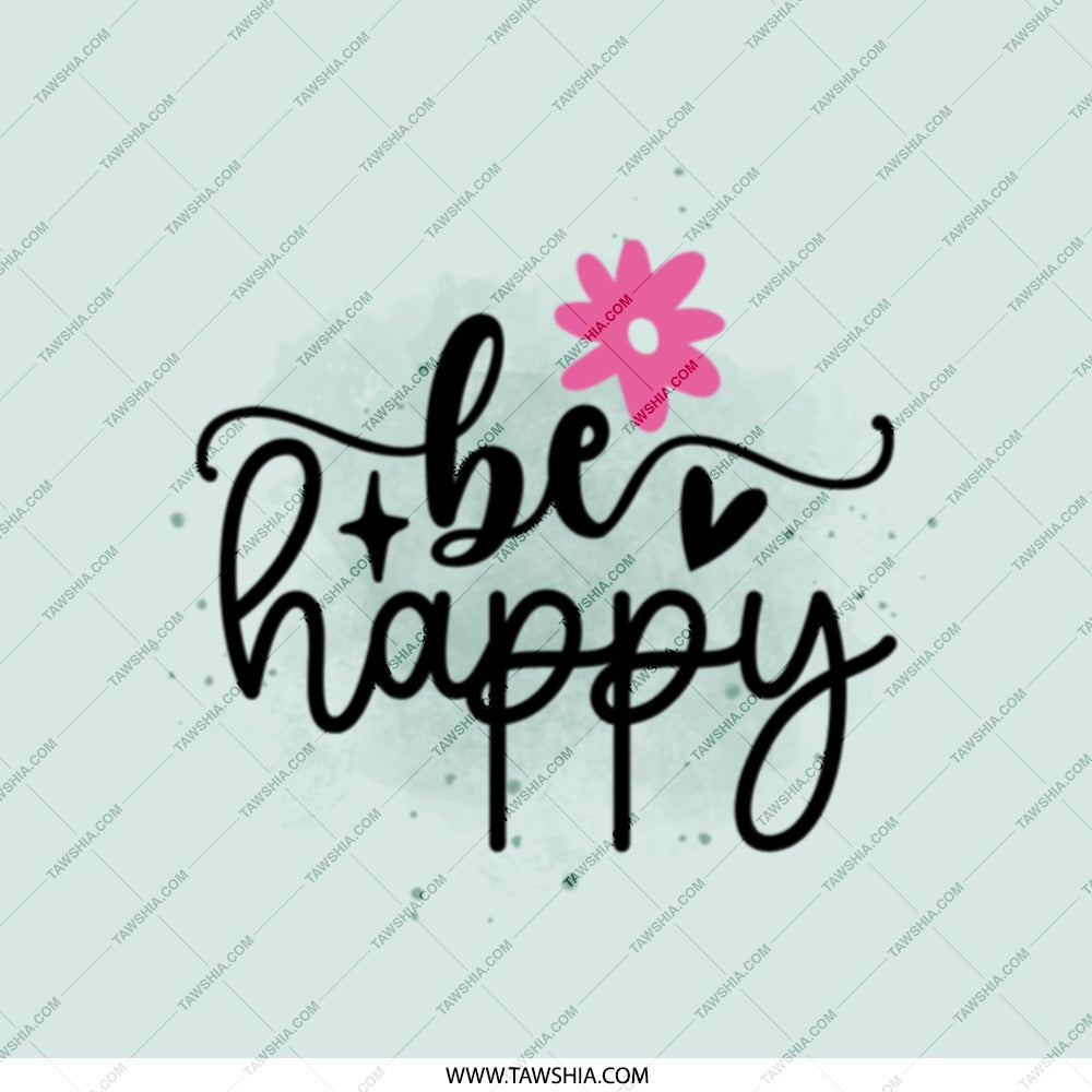 Be Happy Mirror, Pocket Mirror, Makeup Mirror, Inspirational Quote, Cute Mirror, Flower Mirror, Best Friend Gift, Compact Mirror - Tawshia