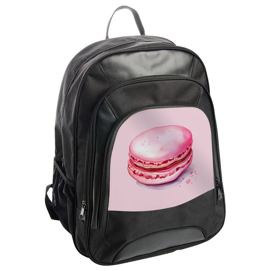 Pink Macaron Backpack, Sweet Treat Backpack, Watercolor Macaron Bag, Foodie Backpack, Dessert Lover Gift, Stylish Backpack - Tawshia