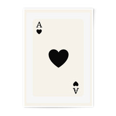 Ace of Hearts Photographic Print, Minimalist Wall Art, Playing Card Art, Game Room Decor, Modern Art Print, Card Player Gift - Tawshia