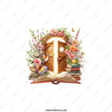 Floral Doorway Pocket Mirror, Book and Butterfly Design, Cute Compact Mirror, Travel Makeup Mirror, Gift for Her - Tawshia