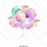 Watercolor Balloons Tote Bag, Party Favor Bag, Birthday Gift, Celebration Tote, Colorful Balloon Design, Everyday Tote Bag, Reusable Bag - Tawshia