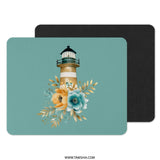 Lighthouse Mouse Pad, Coastal Decor, Beach Home Office Gift, Nautical Mousepad, Floral Mouse Pad, Unique Computer Accessory - Tawshia