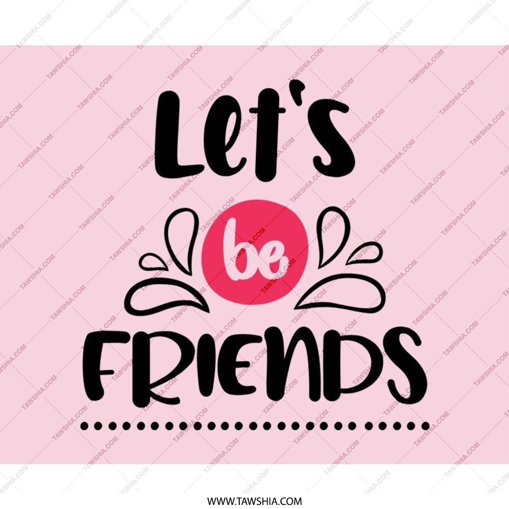 Friendship Mouse Pad, Cute Pink Desk Decor, Let's Be Friends Design, Gift for Best Friend, Office Accessories, Gamer, Student Desk Pad - Tawshia