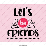 Friendship Mouse Pad, Cute Pink Desk Decor, Let's Be Friends Design, Gift for Best Friend, Office Accessories, Gamer, Student Desk Pad - Tawshia
