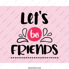 Friendship Mouse Pad, Cute Pink Desk Decor, Let's Be Friends Design, Gift for Best Friend, Office Accessories, Gamer, Student Desk Pad - Tawshia