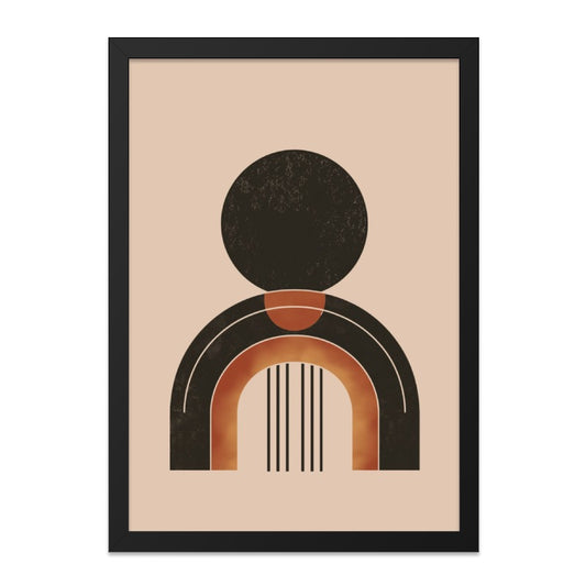 Abstract Geometric Wall Art, Mid Century Modern Print, Circle Arch Shapes Poster, Minimalist Home Decor, Neutral Color Wall Art - Tawshia