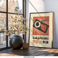 Sashimi Wall Art, Japanese Food Art, Restaurant Decor, Asian Cuisine Print, Sushi Lover Gift, Culinary Art Poster, Modern Kitchen Art - Tawshia