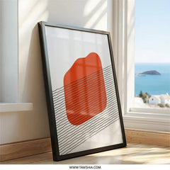 Abstract Orange Wall Art, Minimalist Geometric Print, Contemporary Art, Modern Home Decor, Living Room Art, Unique Wall Decor - Tawshia