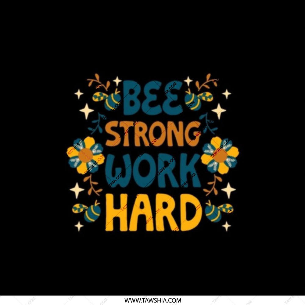 Bee Strong Work Hard Pocket Mirror, Motivational Mirror, Inspirational Gift, Compact Mirror, Pocket Makeup Mirror, Best Friend Gift - Tawshia