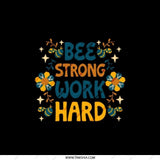 Bee Strong Work Hard Pocket Mirror, Motivational Mirror, Inspirational Gift, Compact Mirror, Pocket Makeup Mirror, Best Friend Gift - Tawshia