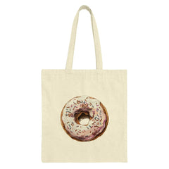 Sprinkled Donut Tote Bag, Sweet Treat Bag, Food Lover Tote, Everyday Tote, Trendy Gift, Novelty Tote Bag, Casual Shopper Bag - Tawshia