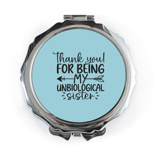Unbiological Sister Pocket Mirror, Friendship Gift, Sister Gift Idea, Thank You Gift, Compact Mirror, Pocket Makeup Mirror - Tawshia