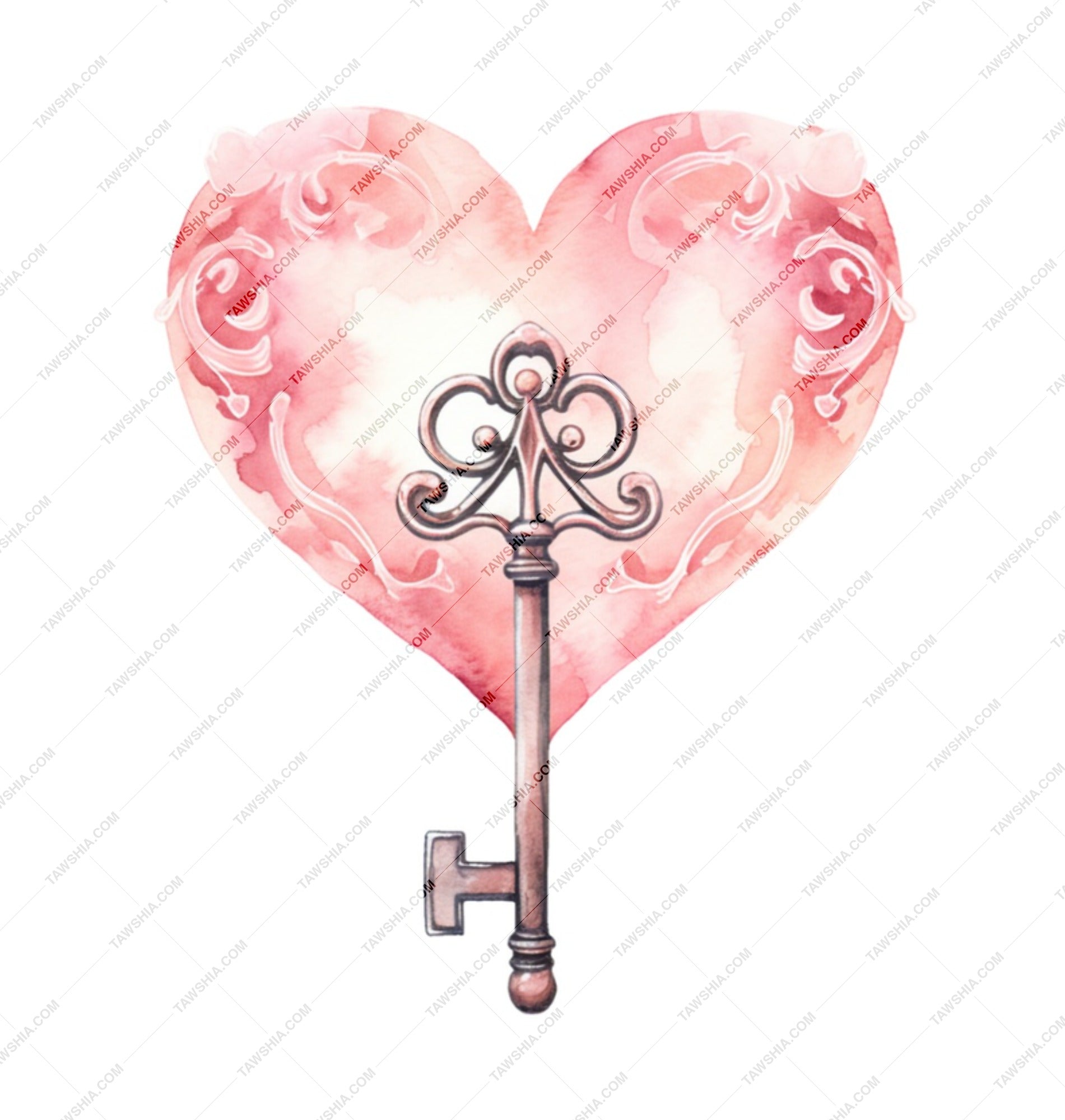 Heart and Key Mug, Romantic Gift Idea, Valentine's Day Mug, Unique Coffee Mug, Special Occasion Present, Elegant Design Cup - Tawshia