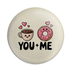 Coffee and Donut Pinback Button, You and Me Gift, Cute Couple Pin, Foodie Button, Friendship Gift, Kawaii Pin, Badge, Best Friend Present - Tawshia