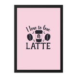 Latte Lover Wall Art, Coffee Bean Decor, Kitchen Art Print, Cute Coffee Poster, Cafe Wall Decor, Gift for Coffee Lovers, Coffee Shop Art - Tawshia