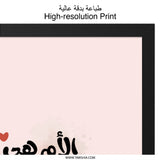 Arabic Mother's Day Wall Art, Islamic Art Print, Mom Is Angel on Earth, Arabic Calligraphy, Islamic Wall Decor, Gift for Mom, Wall Art - Tawshia