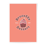 Cute Cupcake Photographic Print, Brocelee Dessert, Kawaii Food Art, Sweet Treat Decor, 1997 Anniversary, Fun Kitchen Prints - Tawshia