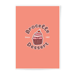 Cute Cupcake Photographic Print, Brocelee Dessert, Kawaii Food Art, Sweet Treat Decor, 1997 Anniversary, Fun Kitchen Prints - Tawshia