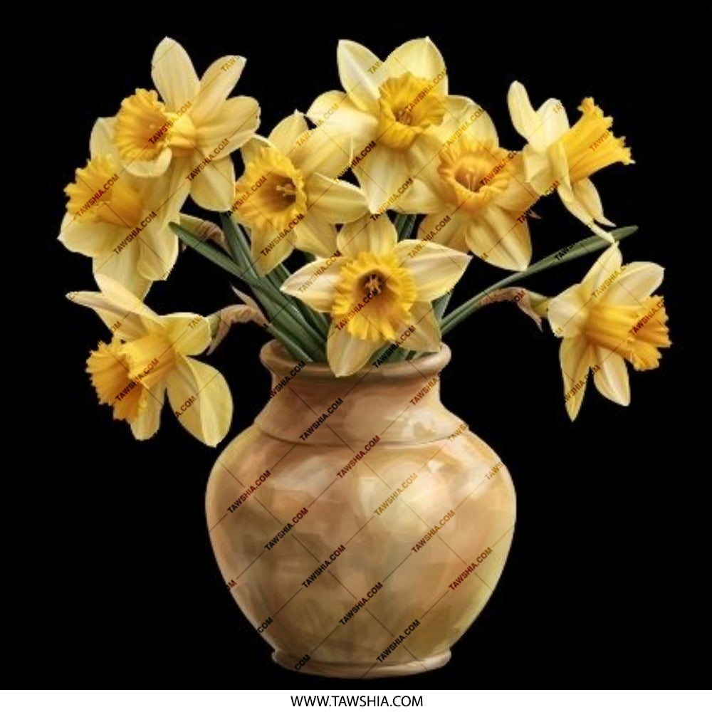 Daffodils Pinback Button, Flower Badge, Floral Pin, Vase Art Pinback, Garden Lover Gift, Spring Decor Button, Botanical Gift - Tawshia