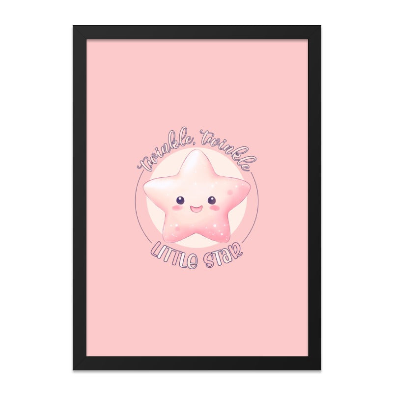 Twinkle Star Wall Art, Nursery Decor, Kids Room Art, Cute Star Print, Pink Nursery Art, Baby Shower Gift, Little Star Art - Tawshia