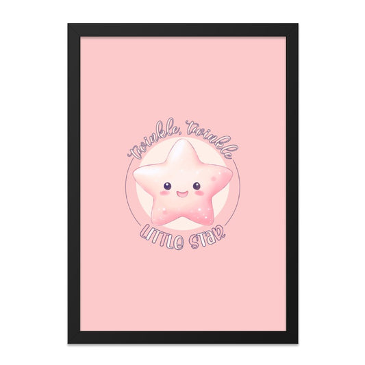 Twinkle Star Wall Art, Nursery Decor, Kids Room Art, Cute Star Print, Pink Nursery Art, Baby Shower Gift, Little Star Art - Tawshia