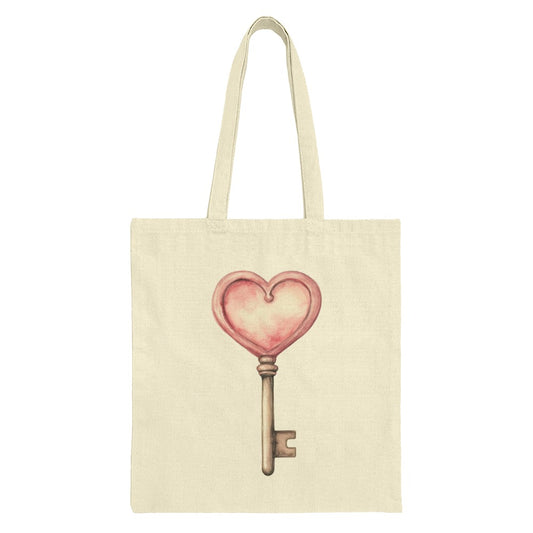 Heart Key Tote Bag, Romantic Gift, Valentine's Day, Cute Bag, Aesthetic Tote, Trendy Bag, Everyday Bag, Unique Tote Bag, Valentine Gift - Tawshia