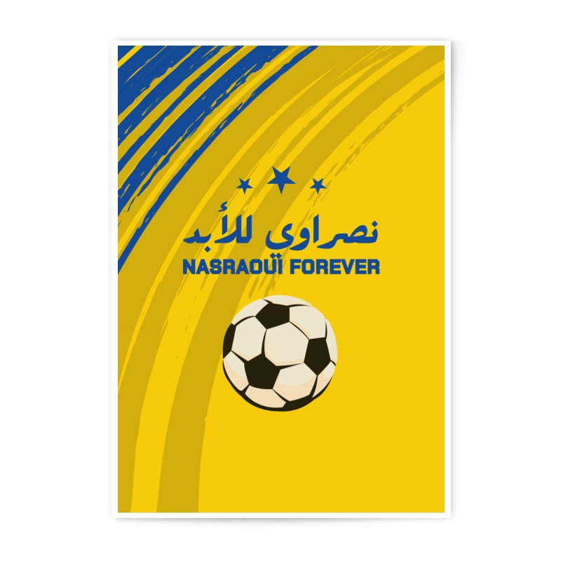 Nasraoui Forever Photographic Prints, Soccer Art, Football Fan Gift, Arabic Calligraphy Art, Sports Wall Decor, Team Pride - Tawshia