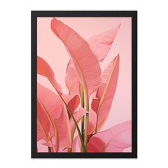 Pink Banana Leaf Wall Art, Tropical Plant Print, Modern Botanical Decor, Pastel Pink Wall Decor, Nature Inspired Art - Tawshia
